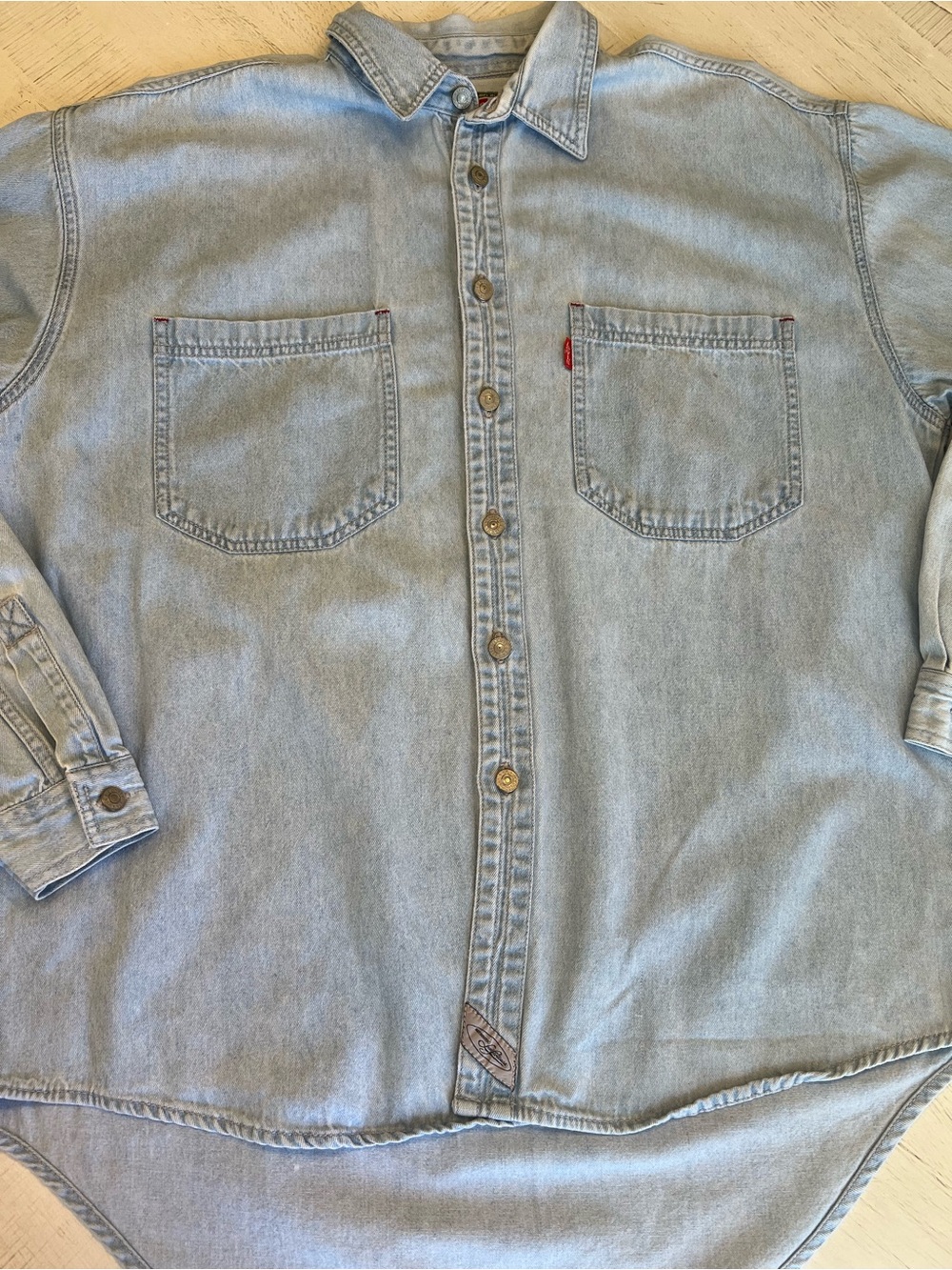 Vintage Levi's Red Tab Light Blue Denim Shirt - Picture 7 of 9
